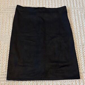 NYDJ Black Faux-Leather Pencil Skirt
